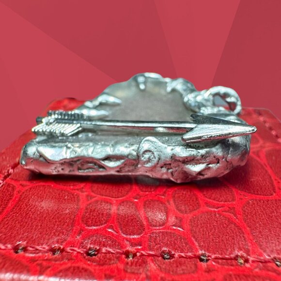 Artisan Sea Glass Heart Pendant With Silver Metalwork Arrow “Struck by Cupid” - Picture 8 of 15